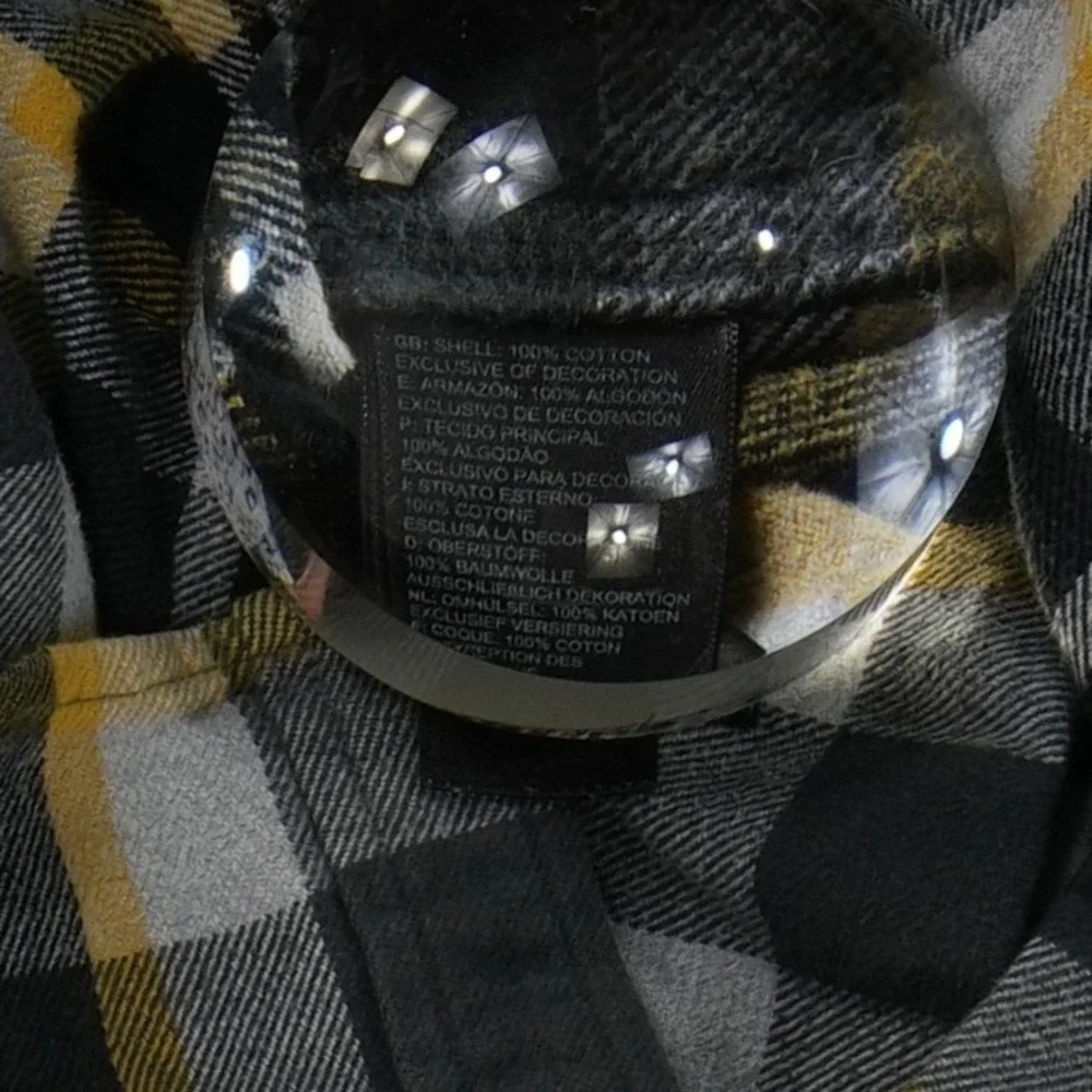 The North Face Flannel Shirt Men's Size Medium Black Yellow Plaid 100%‎ Cotton